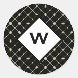 Pegatina Redonda Personalizado de cruces de oro iniciales sobre Peg