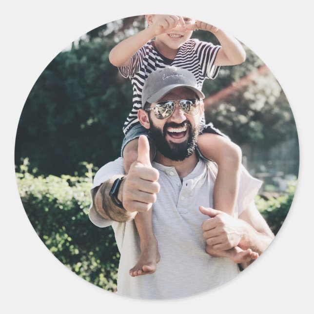 Pegatina Redonda Personalizado de diseño fotográfico propio (Anverso)