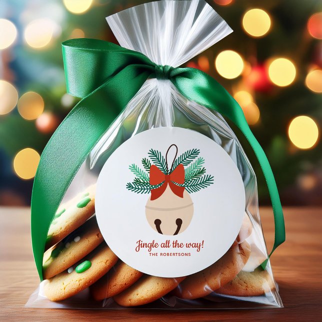 Pegatina Redonda personalizado de feriados de "Jingle All Way" (Subido por el creador)