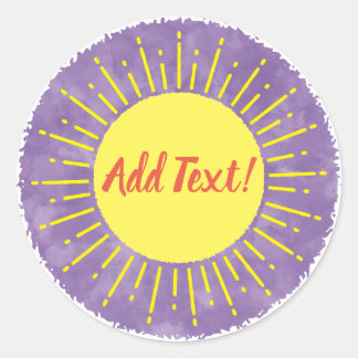 Pegatina Redonda Personalizado de fondo de color de agua solar Baby