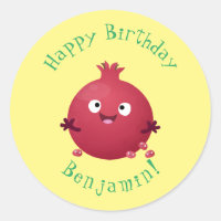 Personalizado de frutas pomegranadas alegres