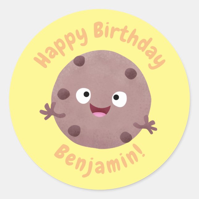 Pegatina Redonda Personalizado de galleta de chocolate inteligente (Anverso)