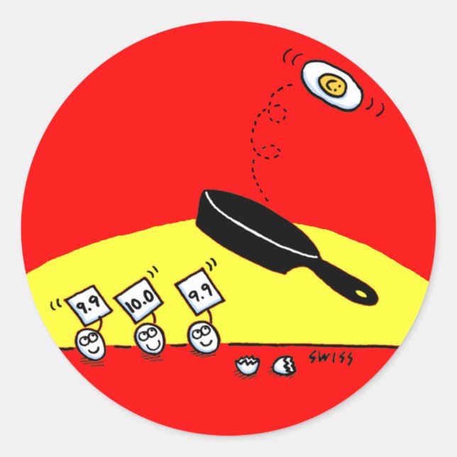 Pegatina Redonda Personalizado de gimnasia graciosa (Anverso)