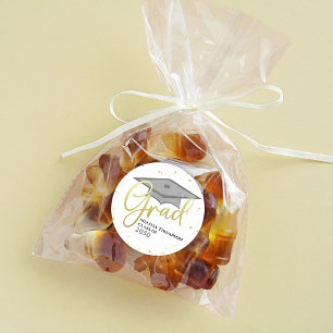 Pegatina Redonda Personalizado de guión de graduación de oro