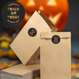 Pegatina Redonda Personalizado de Halloween con trucos o trucos