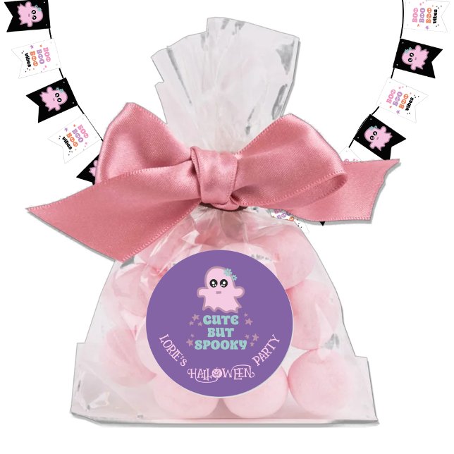 Pegatina Redonda Personalizado de Halloween lindo pero espeluznante (Subido por el creador)