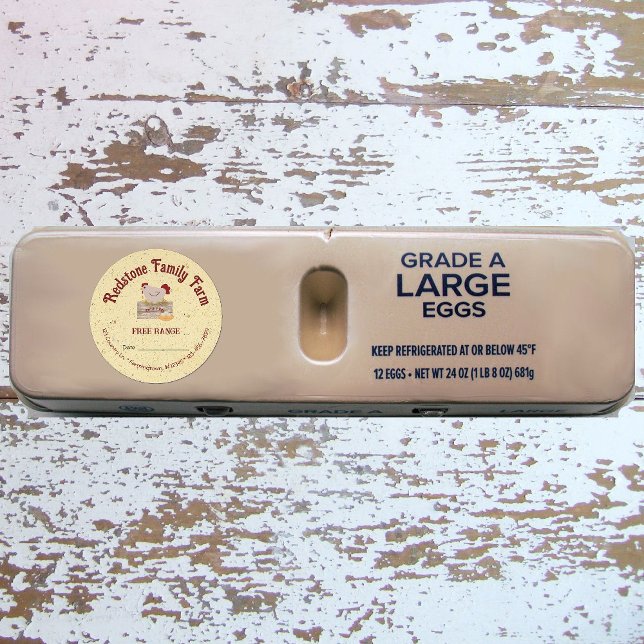 Pegatina Redonda Personalizado de huevos frescos (Subido por el creador)