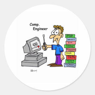 Pegatina Redonda Personalizado de Ingeniería Informática
