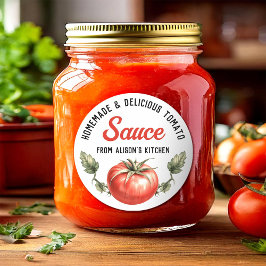 Pegatina Redonda Personalizado de jugo de tomate vintage estilo lat