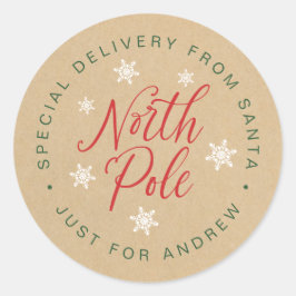 Pegatina Redonda Personalizado de Kraft Brown, entrega especial del