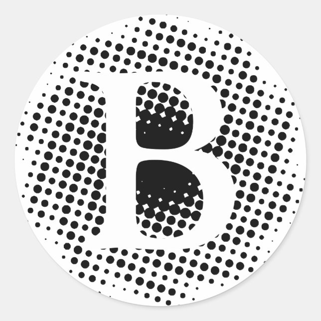 Pegatina Redonda Personalizado de la carta inicial (Anverso)