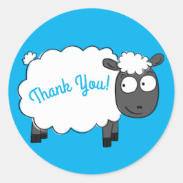 Pegatina Redonda Personalizado de la fiesta de cumpleaños del ovino