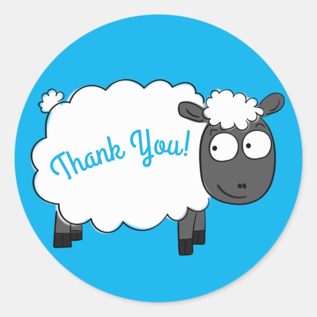 Pegatina Redonda Personalizado de la fiesta de cumpleaños del ovino (Anverso)