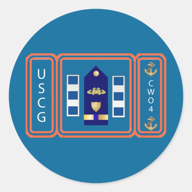Pegatina Redonda PERSONALIZADO de la Guardia Costera de Estados Uni (Anverso)