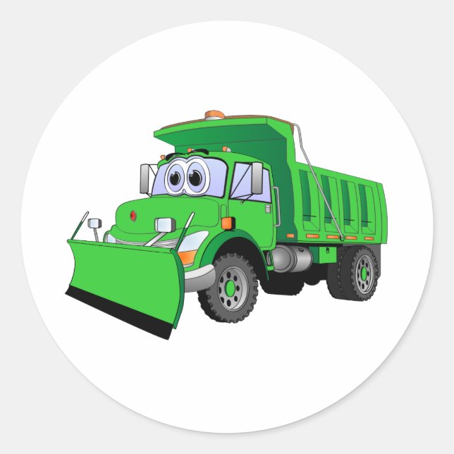 Pegatina Redonda Personalizado de la nieve verde (Anverso)
