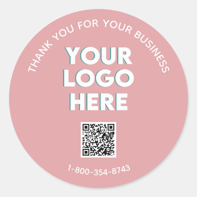 Pegatina Redonda Personalizado de las gracias de la empresa Clásico (Anverso)