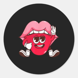Pegatina Redonda Personalizado de los labios sonrientes El día de S