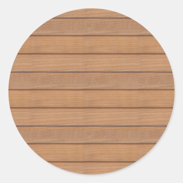 Pegatina Redonda Personalizado de madera marrón naturaleza blanca e (Anverso)