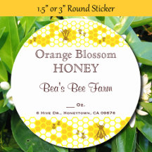 Personalizado de miel Bee Honeycomb de 1,5" Pegati