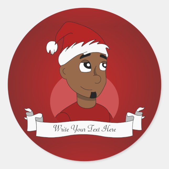 Pegatina Redonda personalizado de navidades (Anverso)