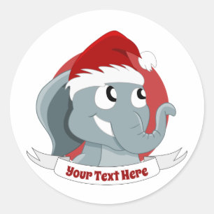 Pegatina Redonda personalizado de navidades con un tierno grupo de 