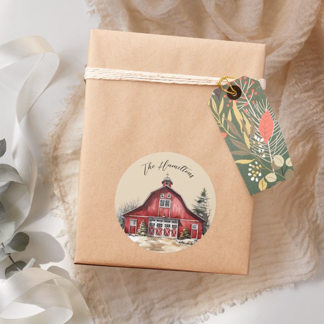 Pegatina Redonda Personalizado de Navidades de campo (Subido por el creador)