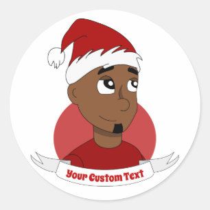 Pegatina Redonda Personalizado de Navidades sonrientes