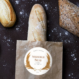 Pegatina Redonda Personalizado de negocios de panadería de pan de t