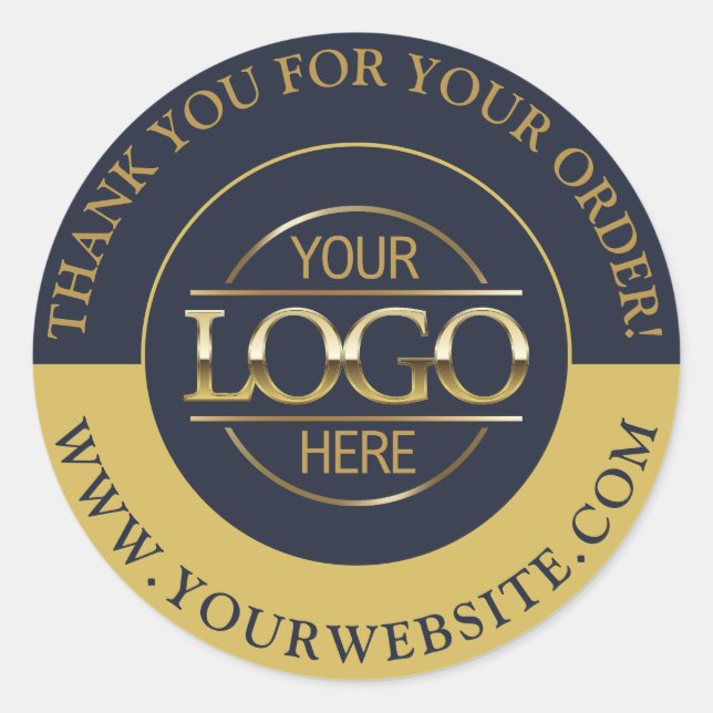 Pegatina Redonda Personalizado de negocios logotipo redondo naval a (Anverso)
