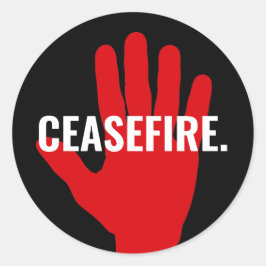 Pegatina Redonda Personalizado de negrita de mano roja y negra de a