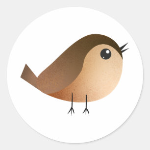 Pegatina Redonda Personalizado de pájaro de Sparrow