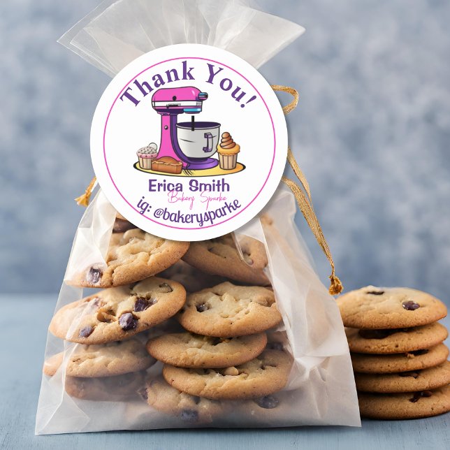 Pegatina Redonda Personalizado de panadería, pequeñas empresas, gra (Subido por el creador)