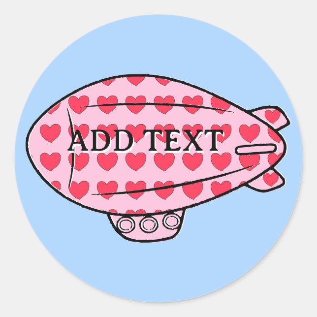 Pegatina Redonda Personalizado de patrón de globo aerostático de gl (Anverso)