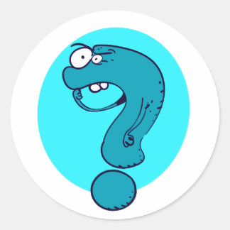 Pegatina Redonda personalizado de pensamiento de signo de interroga