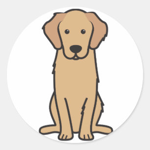 Pegatina Redonda Personalizado de perro de Golden Retriever