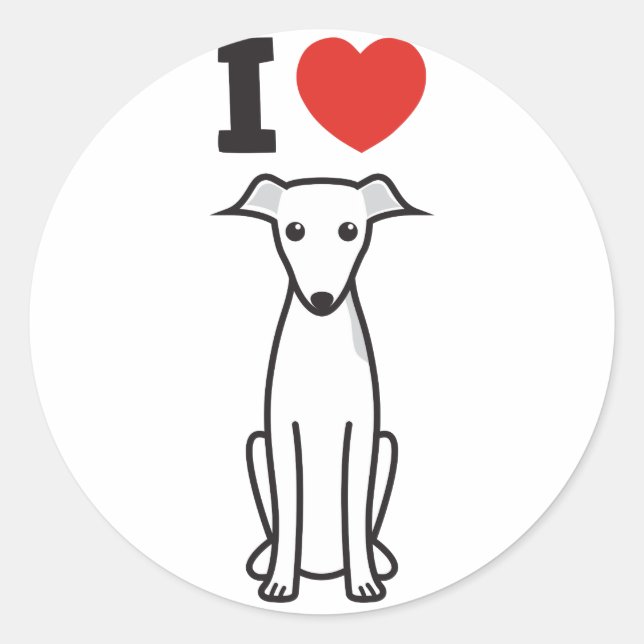 Pegatina Redonda Personalizado de perro de Greyhound de Italia (Anverso)