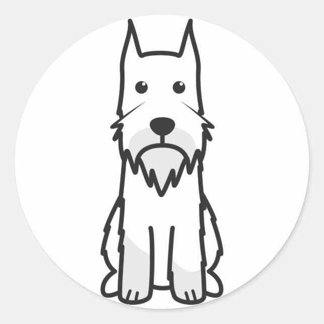 Pegatina Redonda Personalizado de perro de Schnauzer Standard (Anverso)