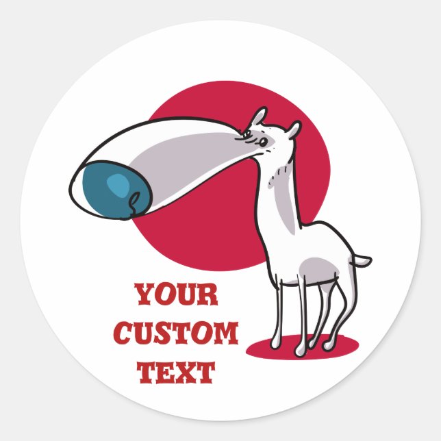 Pegatina Redonda personalizado de perro divertido de nariz grande (Anverso)