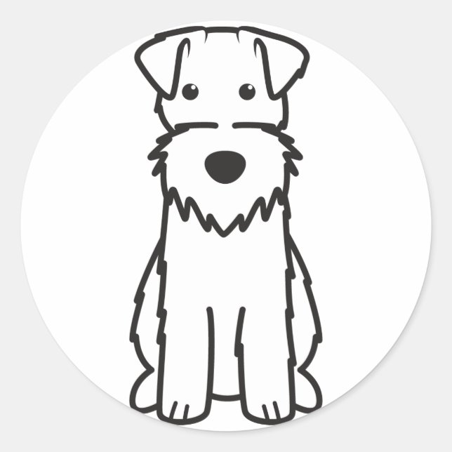 Pegatina Redonda Personalizado de Perro Fox Terrier de Wire (Anverso)
