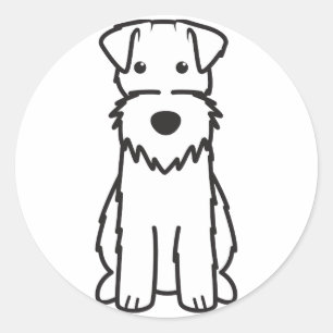 Pegatina Redonda Personalizado de Perro Fox Terrier de Wire