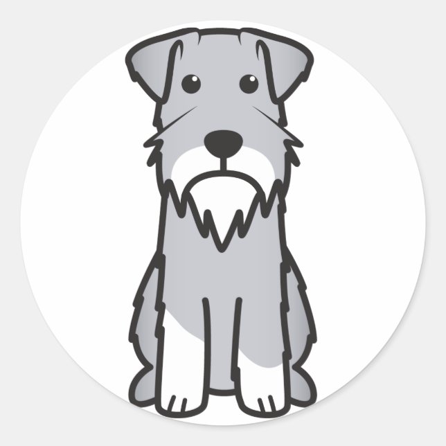 Pegatina Redonda Personalizado de perro Schnauzer en miniatura (Anverso)