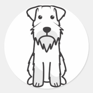 Pegatina Redonda Personalizado de perro Schnauzer en miniatura