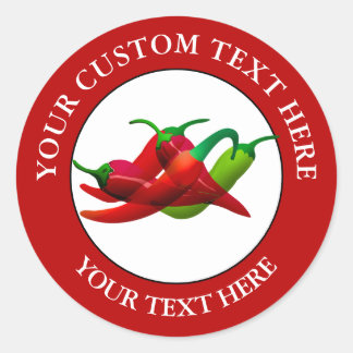 Pegatina Redonda Personalizado de pimientos de chile Icono de logot