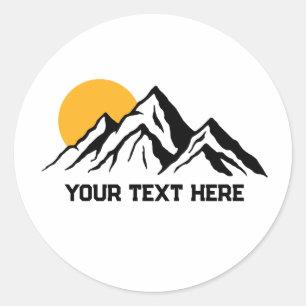 Pegatina Redonda Personalizado de Pintado de Montaña