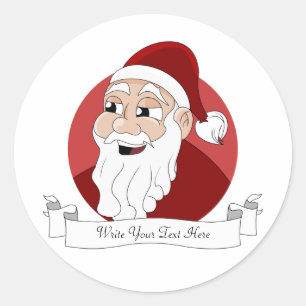 Pegatina Redonda Personalizado de Santa Claus