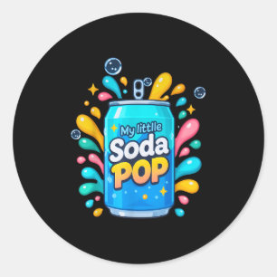 Pegatina Redonda Personalizado De Soda P Splash Cute Retro Chiste D