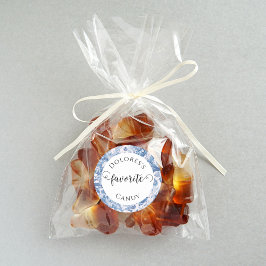 Pegatina Redonda Personalizado de toile azul francés Candy favorito