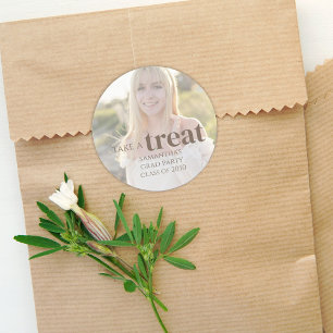 Pegatina Redonda Personalizado de tratamiento de Fiesta fotográfico