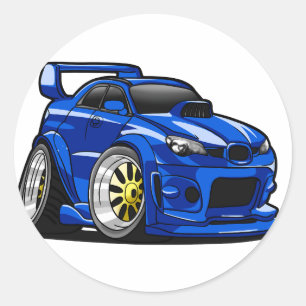 Pegatina Redonda personalizado de velocidad de los músculos azules