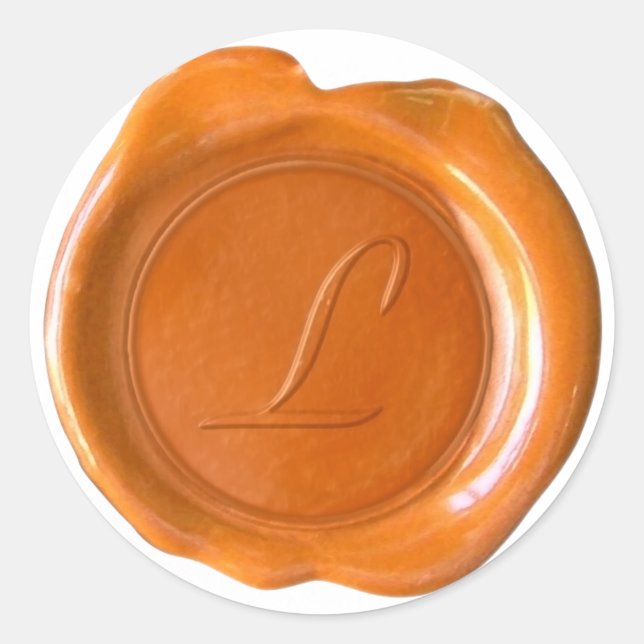 Pegatina Redonda Personalizado de WSM - Courtney - L - Naranja (Anverso)